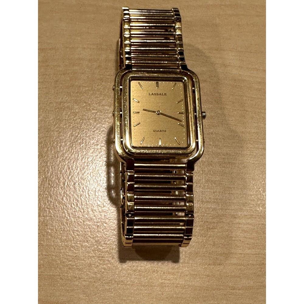 VINTAGE Seiko Lassale Gold Watch Mens Original Quartz with Box - Picture 2 of 3